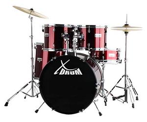 XDrum Semi 20" Studio Batteria Lipstick Red - 20" BD, 10" TT, 12" TT, 14" FT, 14" SD - incl. Scuola - Rosso