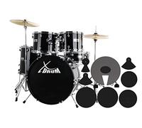 XDrum Semi 20" Studio Batteria Midnight Black - 20" BD, 10" TT, 12" TT, 14" FT, 14" SD - Set incl. Smorzatori - Nero