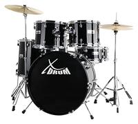XDrum Semi 20" Studio Batteria Midnight Black incl. Scuola, 14" TT | Fusti in pioppo acusticamente pregiato con finitura speciale, Hardware a 5 pezzi con doppio supporto, 14" TT, 14" SD