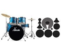 XDrum Semi 22" Standard Batteria Satin Blue Sparkle - 22" BD, 12" TT, 13" TT, 16" FT, 14" SD - Set incl. Smorzatori - Blu