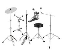 XDrum-Semi5S Hardware Pack (6 pezzi, supporto piatti a braccio, supporto piatti dritto, supporto rullante, pedale singolo, pedale hi-hat, sgabello batteria)