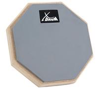 XDrum TF-6 TrueFeel Practice Pad 6" incl. custodia (pad per esercizi, pad di allenamento, superficie in gomma speciale, molto silenzioso, filetto M8 per stativo) grigio/naturale