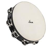 XDrum TMF10-BK Tamburello 10" con Pelle, Diametro: 10" (25, 4 cm)
