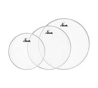XDrum Transparent SET 10" 12" 14", Pelli monostrato trasparenti
