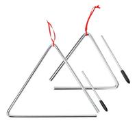 XDrum Triangolo Starter Set con bacchetta - 2x Triangle per bambini e educazione musicale precoce - Strumento a percussione da 15cm (6") e 25cm (10") con battente - Strumento ritmico in acciaio