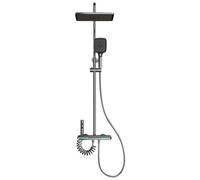 XDSMB Colonna Doccia Termostatica Gun Grey a Parete 4 Funzioni | Kit Doccia con Soffione, Doccetta, Doccia Bagno Moderna, Distanza Del Foro Centrale 15cm