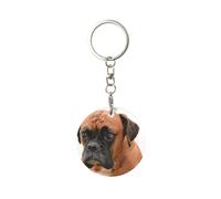 XDVPALNE Cane Boxer Con La Faccia Triste, Portachiavi rotondo in metallo, Portachiavi in metallo Portachiavi Portachiavi Anello Portaoggetti Organizzatore 1 pz