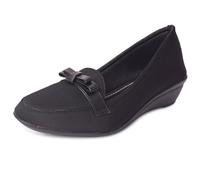 XE Looks Elegante e alla moda Ultime Bow Zeppe Pance per le donne, nero, 3 UK