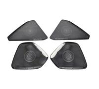 XEBRAD 2 pezzi in acciaio inox for porta anteriore dell'auto, rivestimento dell'altoparlante audio, for Peugeot, 408 2010-2019 2016 2017 2018 interni Rivestimento per altoparlanti auto(Grey)