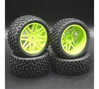 XEBRAD 4 Pezzi 1/10 off Road Buggy Cerchione Pneumatico Pneumatici, for HSP, for HPI, for Redcat, di scorta, for HSP, 94166/94170/94107 66015all Pneumatico per Auto RC(Green)