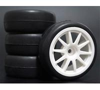 XEBRAD 4 Pezzi 1/10 Pneumatici for Auto da Strada 26 * 64MM Cerchione in Gomma ABS 910, for HSP, for Tamiya, for HPI, for Kyosho, 94122 94123 D3 D4 Tt02 Pneumatico per Auto RC(910W -6018)