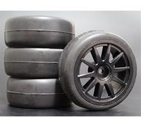 XEBRAD 4 Pezzi 1/10 Pneumatici for Auto da Strada 26 * 64MM Cerchione in Gomma ABS 910, for HSP, for Tamiya, for HPI, for Kyosho, 94122 94123 D3 D4 Tt02 Pneumatico per Auto RC(910B-6018)