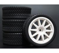 XEBRAD 4 Pezzi 1/10 Pneumatici for Auto da Strada 26 * 64MM Cerchione in Gomma ABS 910, for HSP, for Tamiya, for HPI, for Kyosho, 94122 94123 D3 D4 Tt02 Pneumatico per Auto RC(910W -6085)