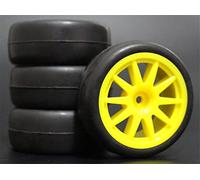 XEBRAD 4 Pezzi 1/10 Pneumatici for Auto da Strada 26 * 64MM Cerchione in Gomma ABS 910, for HSP, for Tamiya, for HPI, for Kyosho, 94122 94123 D3 D4 Tt02 Pneumatico per Auto RC(910Y-6018)