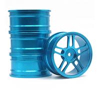 XEBRAD 4 Pezzi 1 Set Cerchioni in Lega di Alluminio, for HPI, for HSP, Modello RC 1:10 Auto da Corsa su Strada, for HSP, 94123/94122/94103 D4/D3/CS 106 Tutti Pneumatico per Auto RC(Blue)