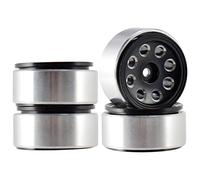 XEBRAD 4 Pezzi, for Hot Wheels, Cerchi Beadlock in Metallo da 1,0 Pollici, Pneumatici 1/24 RC Crawler RC Car, for Axial, SCX24 90081, for RGT, Pneumatico per Auto RC(2405SR Black)
