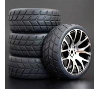 XEBRAD 4 Pezzi, for HSP, for HPI Racing, Pneumatici, Cerchi in Metallo, 4 Pezzi RC 1/10 On-Road Car HSP 94123/94103/94122 D4/D3 FW06 7y-h Pneumatico per Auto RC(7Y-H-6083)