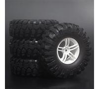 XEBRAD 4 Pezzi in Gomma da 108 mm 1,9'' for Pneumatici da Arrampicata con Inserti in Spugna Inclusi, Cerchi in Scala 1:10, Modello di Auto RC, for Tamiya, CC01 D90 9064 Pneumatico per Auto RC