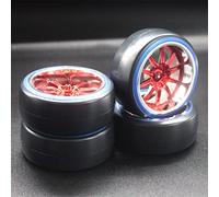 XEBRAD 4 Pezzi RC 1:10 Drift Car ABS Cerchione Pneumatico Pneumatici, for HSP, 94123/94122/94103/D4/D3 Pneumatico per Auto RC(9086R-5002B)