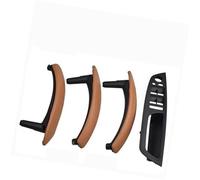 XEBRAD 4 pezzi set LHD RHD struttura in fibra di carbonio auto sinistra destra interna porta maniglia rivestimento, for BMW, E70 E71 X5 X6 Maniglia per pannello porta interno auto(RHD-Brown-Hige)