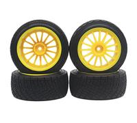 XEBRAD Cerchioni for Asfalto da 80 mm, Pneumatici RC, for HPI, WR8 Rally off Road Buggy Truck, for HSP, 1:10 94177 Giallo Pneumatico per Auto RC(4PC)
