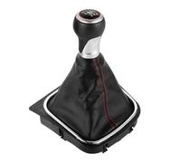 XEBRAD Copertura del pomello del cambio for auto a 5/6 velocità, for VW, for Golf, 5, for Golf, 6 MK5 MK6 R32 GTI 2004-2009 Stick manuale for pallamano Copertura cuffia cambio(BLACK Red Line 6 Speed)