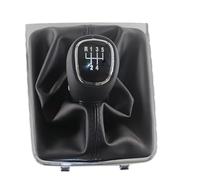 XEBRAD Copri bagagliaio con leva del pomello del cambio for auto in pelle 5 6 velocità, for VW, Passat, CC B7 2011 2012 2013 2014 2015 Copertura cuffia cambio(BLACK 5 speed)