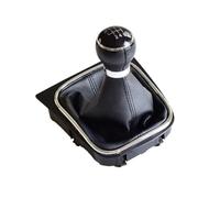 XEBRAD Copri bagagliaio con pomello cambio auto 5/6 velocità, for VW, for Golf, 5 MK5 2005-2010, for Golf, 6 MK6, Jetta, accessori for auto ghetta leva leva Copertura cuffia cambio(BLACK 6 Speed)