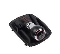 XEBRAD Copri bagagliaio con pomello cambio auto a 5/6 velocità, for A4 B6 8E 2000-2004 A6 C5 4B 1997-2005 Ghetta leva linea nera rossa Copertura cuffia cambio(BLACK R-5 Speed)