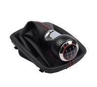XEBRAD Copri bagagliaio con pomello cambio auto a 5/6 velocità, for A4 B6 8E 2000-2004 A6 C5 4B 1997-2005 Ghetta leva linea nera rossa Copertura cuffia cambio(BLACK 5-R Speed)