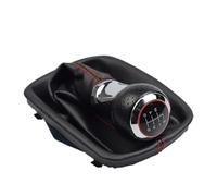 XEBRAD Copri bagagliaio con pomello cambio auto a 5/6 velocità, for A4 B6 8E 2000-2004 A6 C5 4B 1997-2005 Ghetta leva linea nera rossa Copertura cuffia cambio(BLACK R-6 Speed)