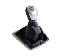 XEBRAD Copri bagagliaio leva pomello cambio auto 5/6 velocità, for Ford, Focus, 2 MK2 FL C-MAX 2006-2011 MK3 MK4 MK7 Galaxy Manuale con ghetta Copertura cuffia cambio(BLACK Silver-6 Speed)