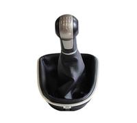 XEBRAD Copri pomello cambio 5/6 marce, for Seat, Altea Leon II Toledo III Leva ABS Pallamano Car Styling con ghetta in pelle Copertura cuffia cambio(BLACK 5 Speed)