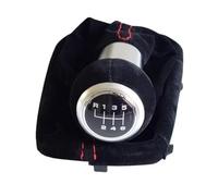 XEBRAD Copri pomello cambio 5/6 velocità, for A3 S3 2001 2002 2003 Car Styling Ghetta for bagagliaio Nero Rosso Pelle scamosciata Completa Copertura cuffia cambio(BLACK 6 Speed-Black)
