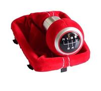 XEBRAD Copri pomello cambio 5/6 velocità, for A3 S3 2001 2002 2003 Car Styling Ghetta for bagagliaio Nero Rosso Pelle scamosciata Completa Copertura cuffia cambio(BLACK 5 Speed-Red)