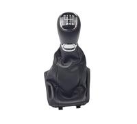 XEBRAD Copri pomello cambio auto, for Skoda, Octavia, A5 A6 2004-2012 Manuale 5 6 velocità Leva levetta Maniglia Ghetta Custodia in pelle Copertura cuffia cambio(BLACK 6 Speed-Set)
