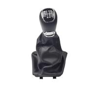 XEBRAD Copri pomello cambio auto, for Skoda, Octavia, A5 A6 2004-2012 Manuale 5 6 velocità Leva levetta Maniglia Ghetta Custodia in pelle Copertura cuffia cambio(BLACK 5 Speed-Set)