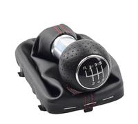 XEBRAD Copri pomello leva cambio manuale, for A3 S3 2001-2003 Ghetta BootCar 5 6 velocità Car Styling Case Collar Copertura cuffia cambio(BLACK 6 Speed-Silver-Red)