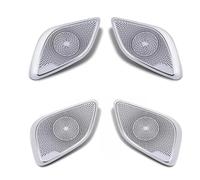 XEBRAD For Mercedes-Benz, EQE V295 SUV 2023 2024 Altoparlante Audio in acciaio inossidabile Pannello porta Altoparlante Copertura Trim Accessori interni Rivestimento per altoparlanti auto(Silvery)