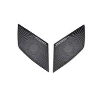 XEBRAD For Peugeot, 408 2010-2019 2016 2017 2018 Auto Porta Altoparlante Suono Cromato Altoparlante Copertura Trim Cornice Adesivo Interno Rivestimento per altoparlanti auto(Schwarz)