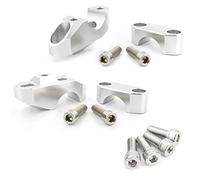 XEBRAD For Triumph, Street Triple S 675/RR Riser manubrio RS for montaggio Fat Bar spostato indietro Morsetto per manubrio moto(Silver)