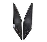 XEBRAD For VW, Golf, Mk7 7.5 2013-2020 In Acciaio Inox Pannello Porta Altoparlante Pad Altoparlante Copertura Trim Cornice Adesivo Accessori Rivestimento per altoparlanti auto(Black-02)