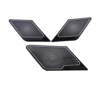 XEBRAD For VW, Golf, Mk7 7.5 2013-2020 In Acciaio Inox Pannello Porta Altoparlante Pad Altoparlante Copertura Trim Cornice Adesivo Accessori Rivestimento per altoparlanti auto(Black-01)