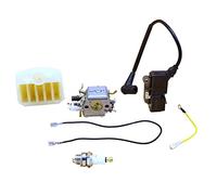 XEBRAD Kit Filtro Aria Bobina di accensione carburatore Motosega, for Zama, for Husqvarna, 353 340 350 345 346 XP, for JONSERED, 2141 2145 2149 2150 CS2141 Kit carburatore a 2 Tempi