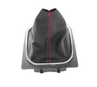XEBRAD Leva del pomello del cambio, interruttore della leva del cambio, for VW, for EOS, 2006-2015, cambio manuale, leva del cambio, accessori for auto Copertura cuffia cambio(BLACK Red line)