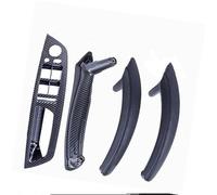 XEBRAD LHD RHD Interni auto Porta interna Maniglia in pelle Staffa Trim Cover, for BMW, E70 E71 X5 X6 2007-2013 Accessori Maniglia per pannello porta interno auto(BLACK LHD-CF-Hige)