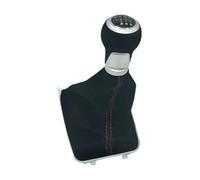 XEBRAD Manuale 5 6 Copri pomello cambio marce, for VW, for Golf, 5 6 MK5 MK6 R32 GTI 04-09 Con ghetta stivale in pelle scamosciata rossa Car Styling Copertura cuffia cambio(BLACK 6Speed-Black)