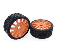 XEBRAD Ruote con Pneumatici in Gomma da 100 mm, esagonali da 17 mm, Redcat for HSP, HPI, for Kyosho, Hobao Team, LOSI, Carson, 1/8 Buggy On-Road RC Car Pneumatico per Auto RC(2pcs F08426B)