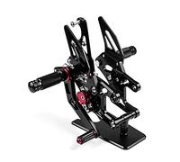 XEDLAMP Poggiapiedi arretrati regolabili in alluminio CNC CBR1000RR CBR 1000RR 2008 2009 2010 2011 2012 2013 2014 Pedale per moto(Schwarz)