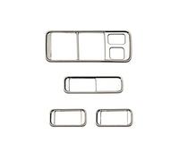 XEDLAMP Pulsanti interruttore finestrino bracciolo porta Copertura C1355 CRV CR-V 3rd 2007 2008 2009 2010 2011 Interni in acciaio inossidabile Rivestimento interruttore finestrino(Silver)
